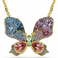 Swarovski Halskette Damen Idyllia Anhänger und Brosche Schmetterling multicolor gold 5709951
