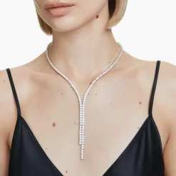 Swarovski Halskette Damen Matrix Y necklace weiß rhodiniert 5707988