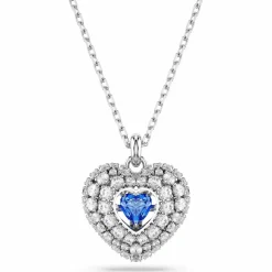 Swarovski Halskette Unisex Idyllia Hyperbola Herz AnhÀnger Blau Rhodiniert 5680403
