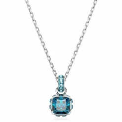 Swarovski Kette mit AnhÀnger Birthstone Kissenschliff Dezember Blau 5651707