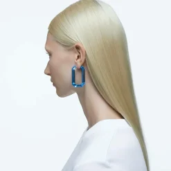 Swarovski Lucent Kreolen Statement Achteckform, Leuchtend Blau, Artikelnummer 5633950