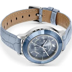 Swarovski Octea Lux Chrono Uhr in Blau mit Lederarmband - Schweizer Qualität, Edelstahl, Artikelnummer 5580600