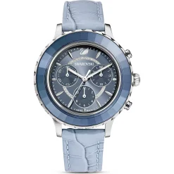 Swarovski Octea Lux Chrono Uhr in Blau mit Lederarmband - Schweizer Qualität, Edelstahl, Artikelnummer 5580600