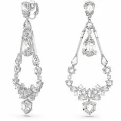 Swarovski Ohrclips Unisex Mesmera Long Chandelier Weiß Rhodiniert 5665827