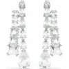 Swarovski Ohrringe Damen Matrix Drop Mixed cuts weiß rhodiniert 5692515