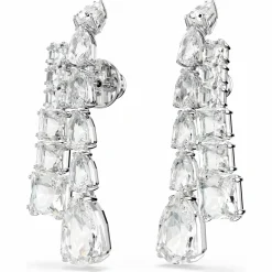 Swarovski Ohrringe Damen Matrix Drop Mixed cuts weiß rhodiniert 5692515