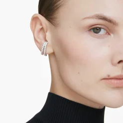 Swarovski Ohrringe Damen Matrix Ohrspangen Weiß rhodiniert 5705835