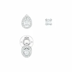 Swarovski Ohrstecker Damen Attract Asymmetrisch Rhodiniert Weiß 5410284
