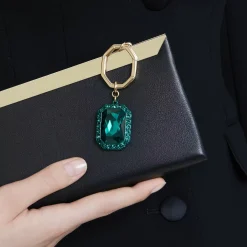 Swarovski Schlüsselanhänger Lucent Octagon Cut Grün/Gold Tone 5666643