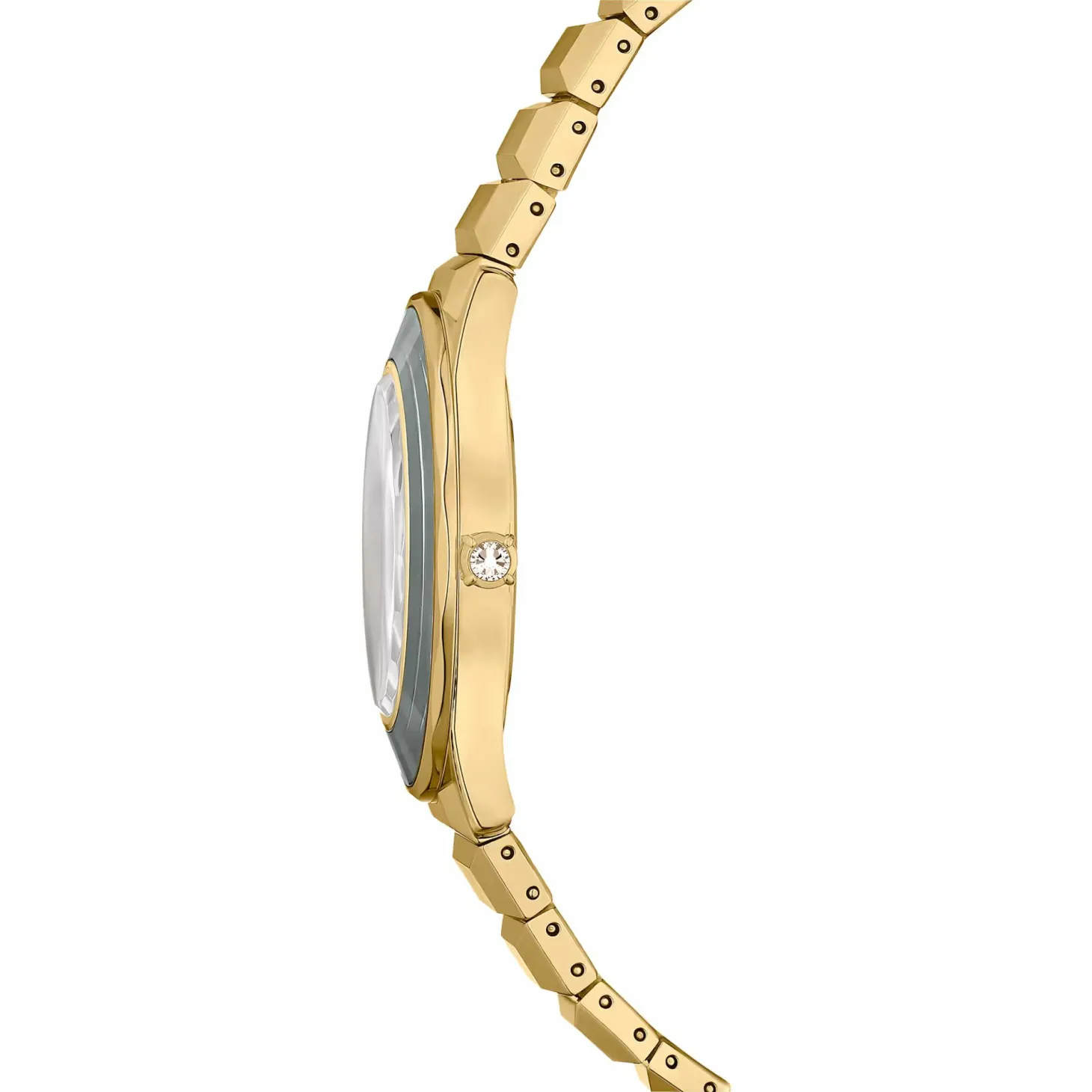 Swarovski Uhr Unisex Dextera 3‑Hand 37 mm Metallarmband Gold‑Plattiert 5635450