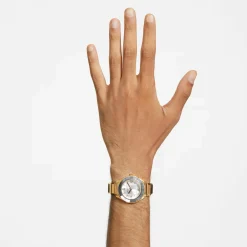 Swarovski Uhr Unisex Dextera 3‑Hand 37 mm Metallarmband Gold‑Plattiert 5635450