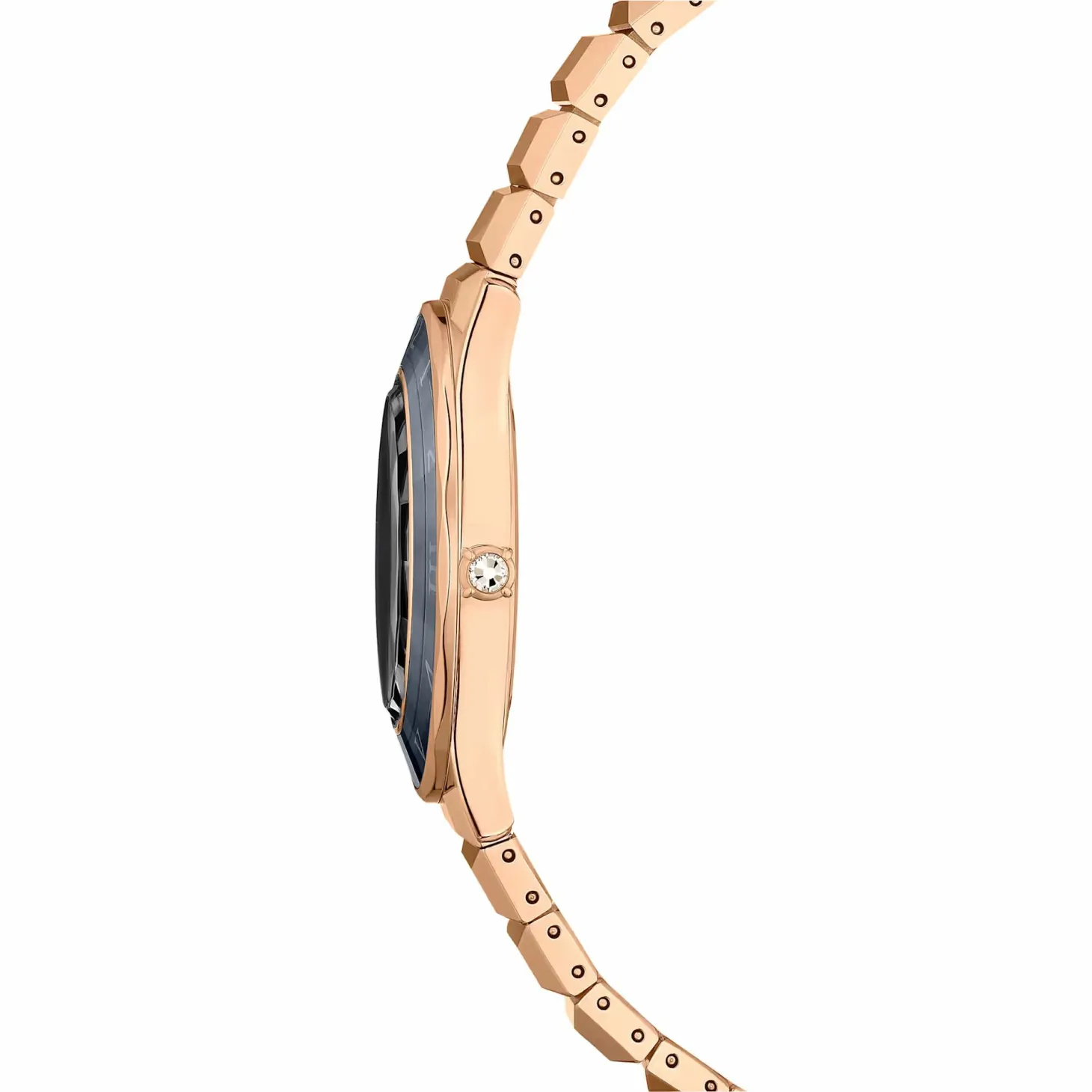 Swarovski Uhr Unisex Dextera 3‑Hand 37 mm Metallarmband Schwarz Roségold‑Plattiert 5641294