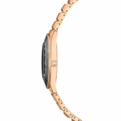 Swarovski Uhr Unisex Dextera 3‑Hand 37 mm Metallarmband Schwarz Roségold‑Plattiert 5641294