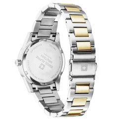 Swiss Alpine Military Damen Armbanduhr Argos bicolor blau 34mm Quarz 10ATM 7767.1145