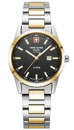 Swiss Alpine Military Damenarmbanduhr Argos bicolor schwarz 34mm 7767.1147