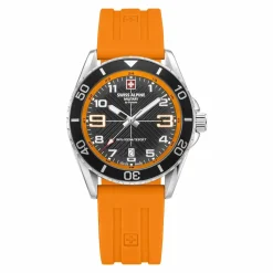 Swiss Alpine Military Herren Armbanduhr Taucheruhr Raptor orange 7029.1839