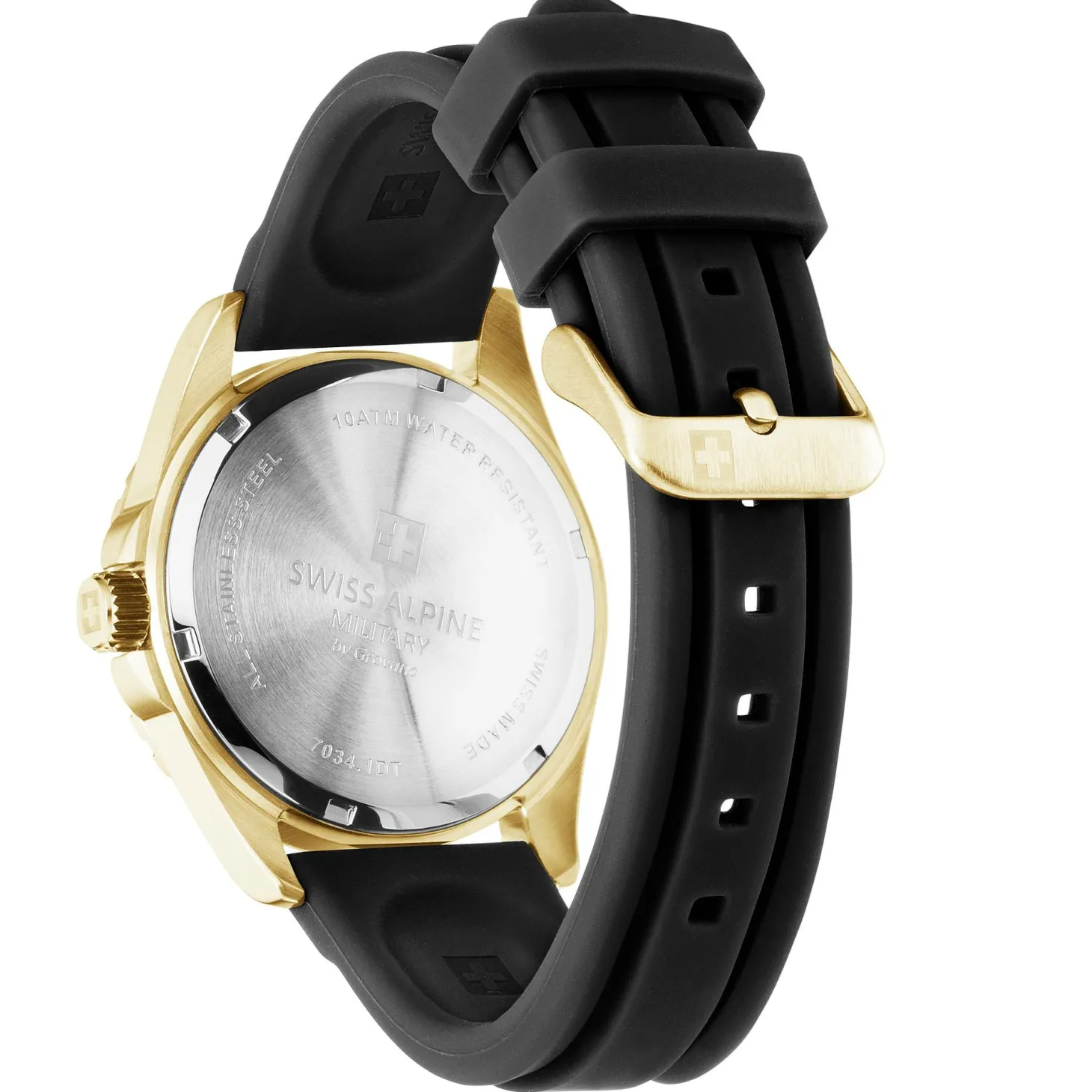 Swiss Alpine Military Herrenarmbanduhr Sierra Gold-Schwarz 7034.1817