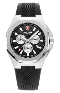 Swiss Alpine Military Herren Armbanduhr Chronograph 42 mm Avenger silber 7005.9837