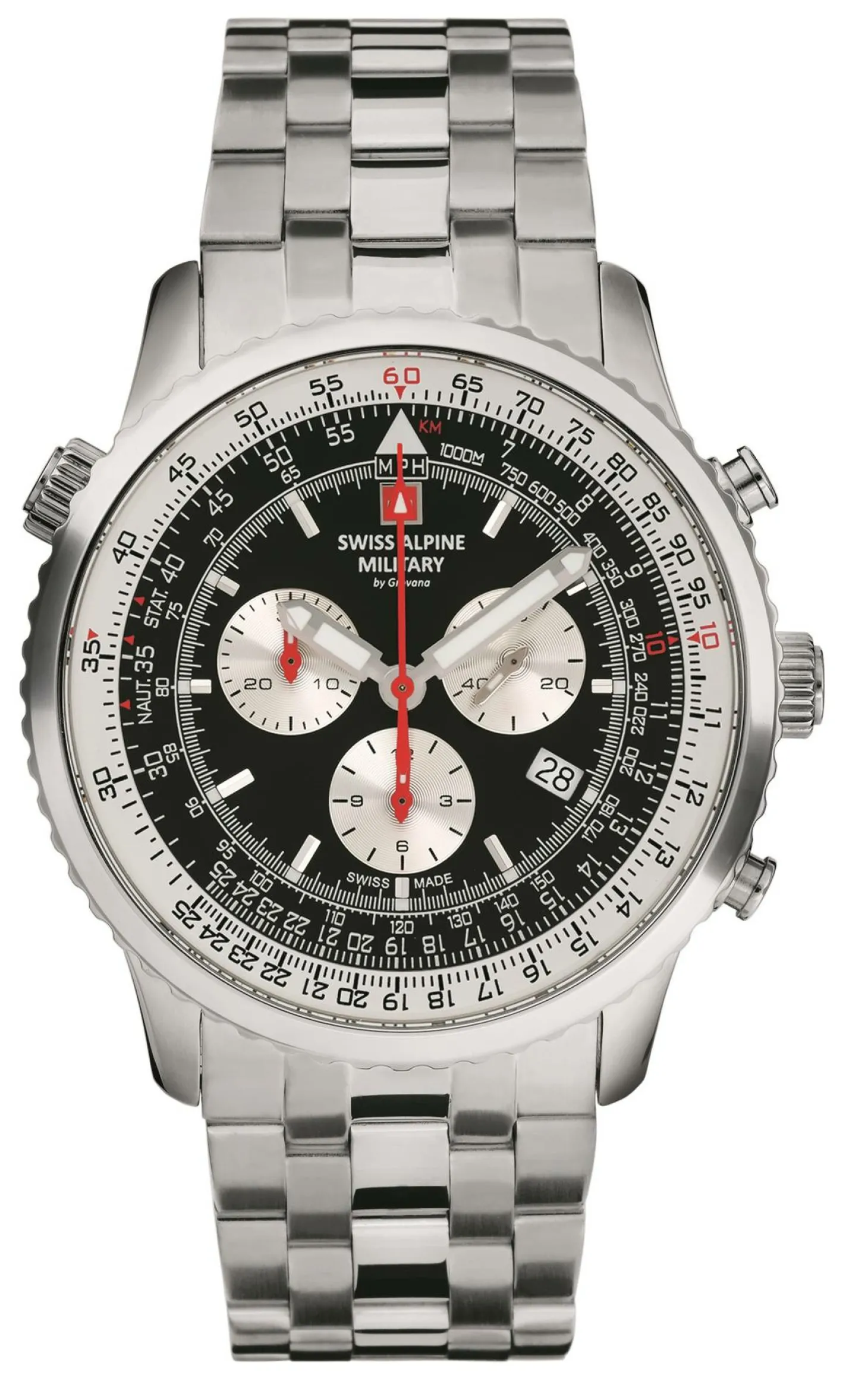 Swiss Alpine Military Herren Armbanduhr 45 mm Armband Edelstahl 7078.9137