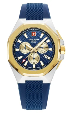 Swiss Alpine Military Herren Schweizer Armbanduhr 42 mm Armband Dornschließe schwarz 7005.9845