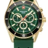 Swiss Alpine Military Herrenuhr 7034.9818 Sierra, Chronograph, Edelstahl, Grün-Gold, Artikelnummer 7034.9818