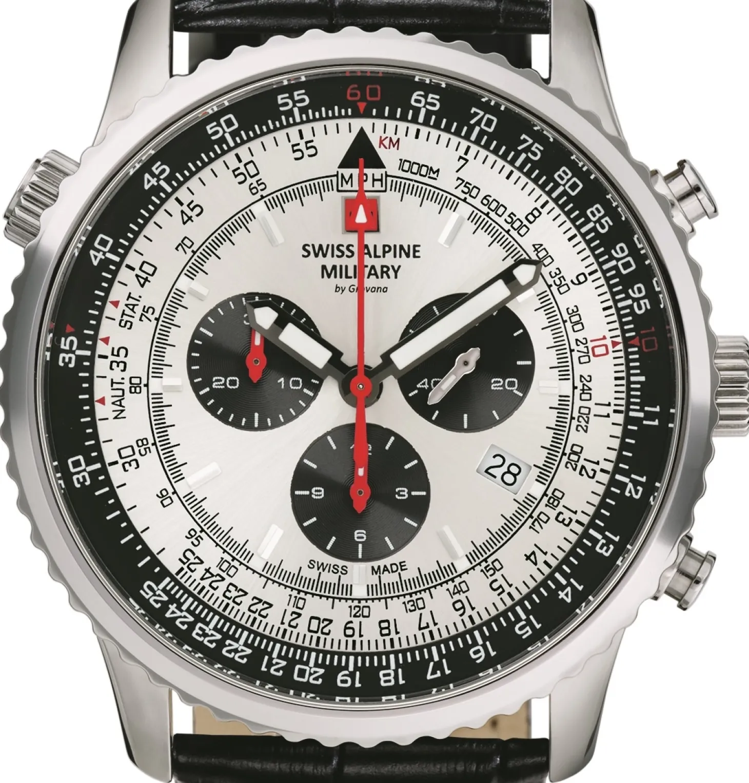 Swiss Alpine Military Herren Armbanduhr 45 mm Armband Leder 7078.9538