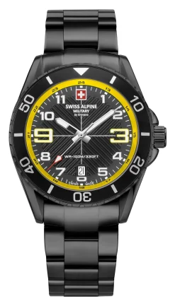 Swiss Alpine Military Herren Armbanduhr Taucheruhr Raptor schwarz 7029.1178
