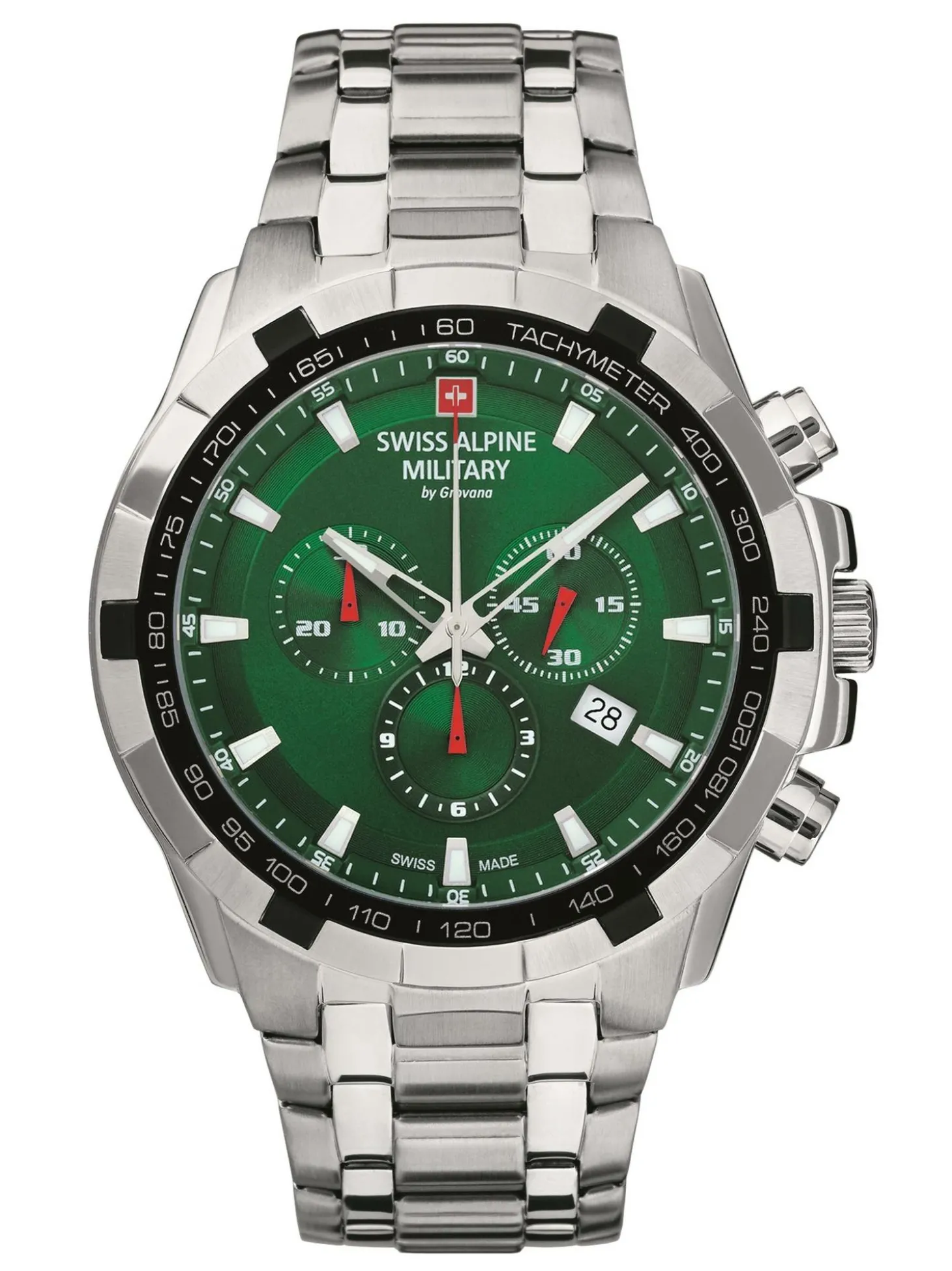 Swiss Alpine Military Herren Armbanduhr Chronograph Quarz 10ATM Swiss Made 7043.9134