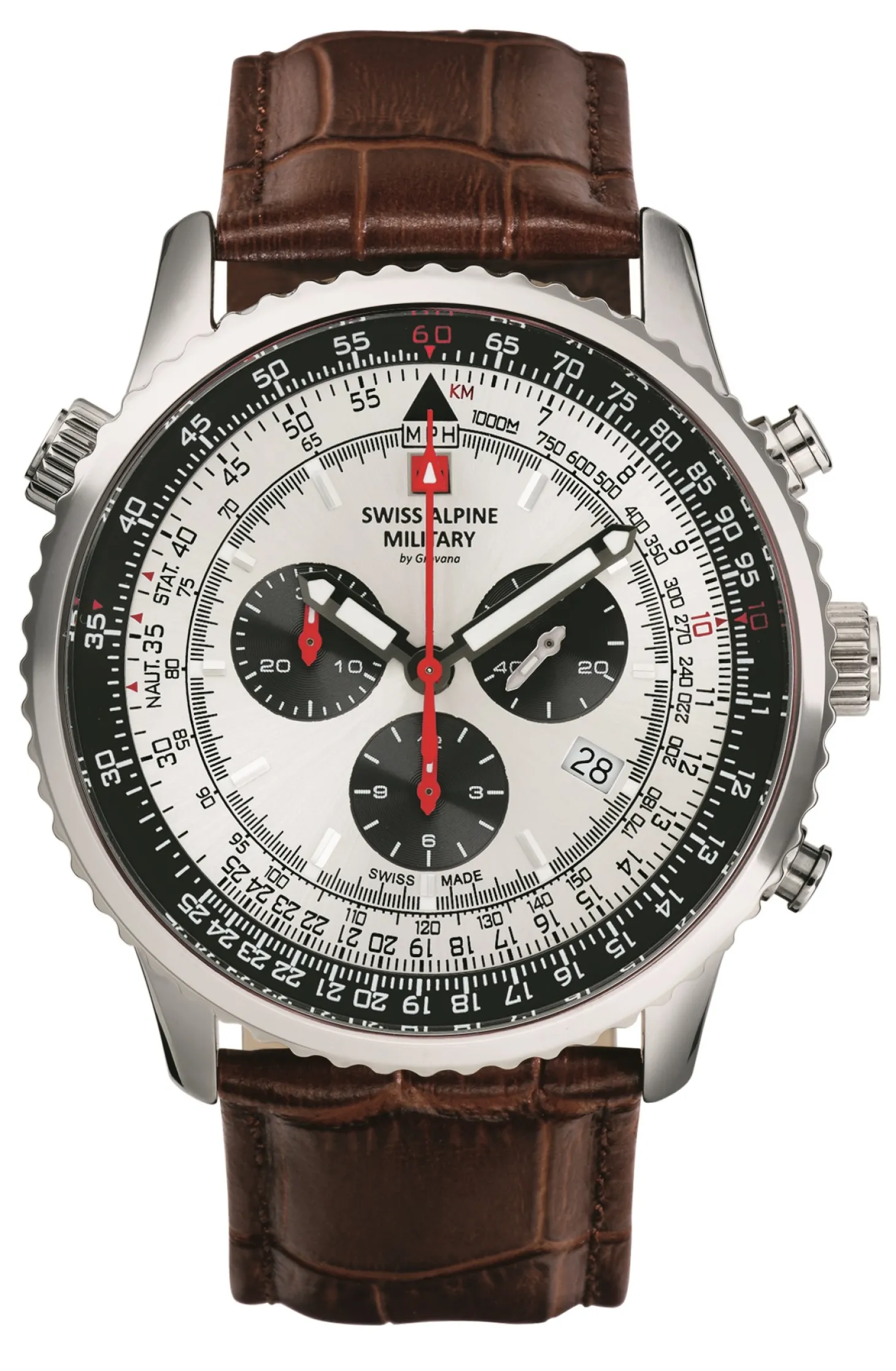 Swiss Alpine Military Herren Armbanduhr 45 mm Armband Leder 7078.9532