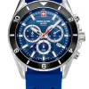 Swiss Alpine Military Herrenuhr Sierra, Chronograph, Edelstahl, Blau-Silber, Artikelnummer 7034.9836