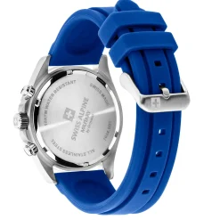 Swiss Alpine Military Herrenuhr Sierra, Chronograph, Edelstahl, Blau-Silber, Artikelnummer 7034.9836