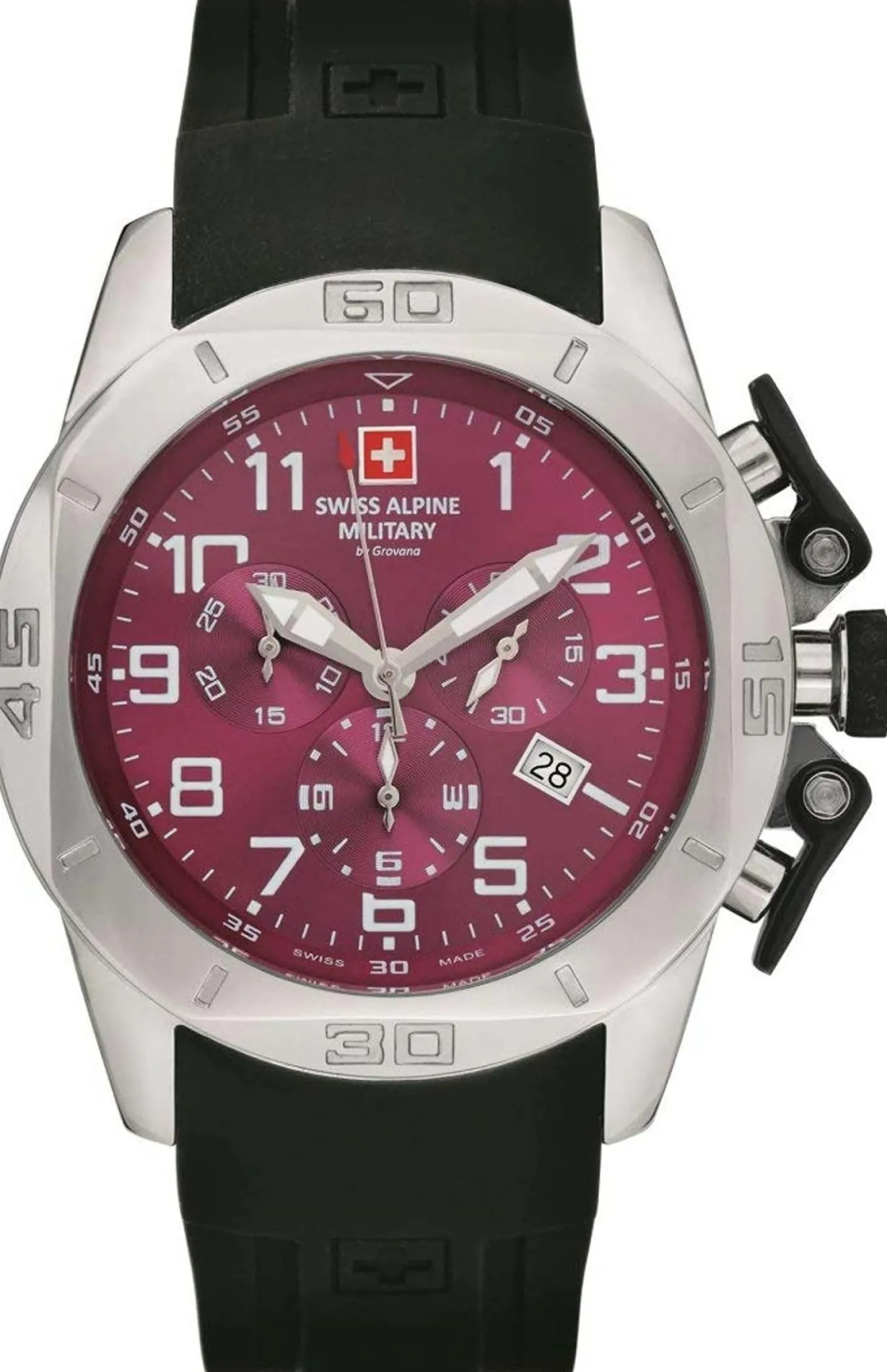 Swiss Alpine Military Herren Armbanduhr Chronograph Silikon 10 ATM 7063.9836