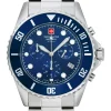 Swiss Alpine Military Herren Armbanduhr 7053.9135 Chronograph & Datumsfenster Armband Stainless Steel