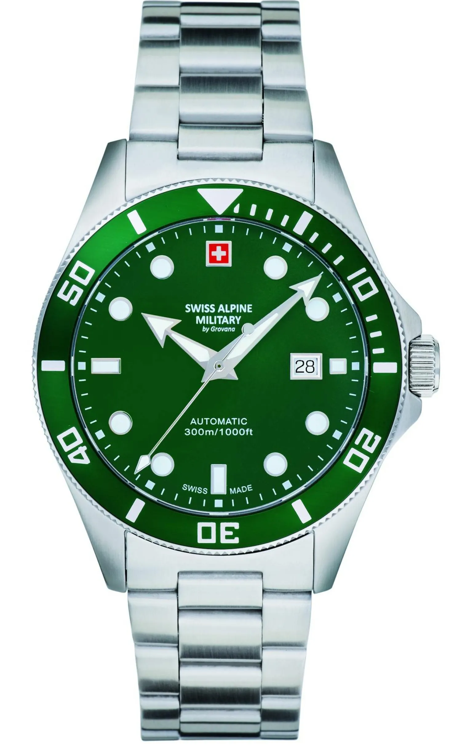 Swiss Alpine Military Herren Armbanduhr 7095.2134 Automatic Datumsfenster Armband Stainless Steel