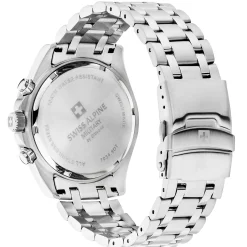 Swiss Alpine Military Herrenuhr Sierra Chrono, sportlich, silber/grün, Artikelnummer 7034.9138