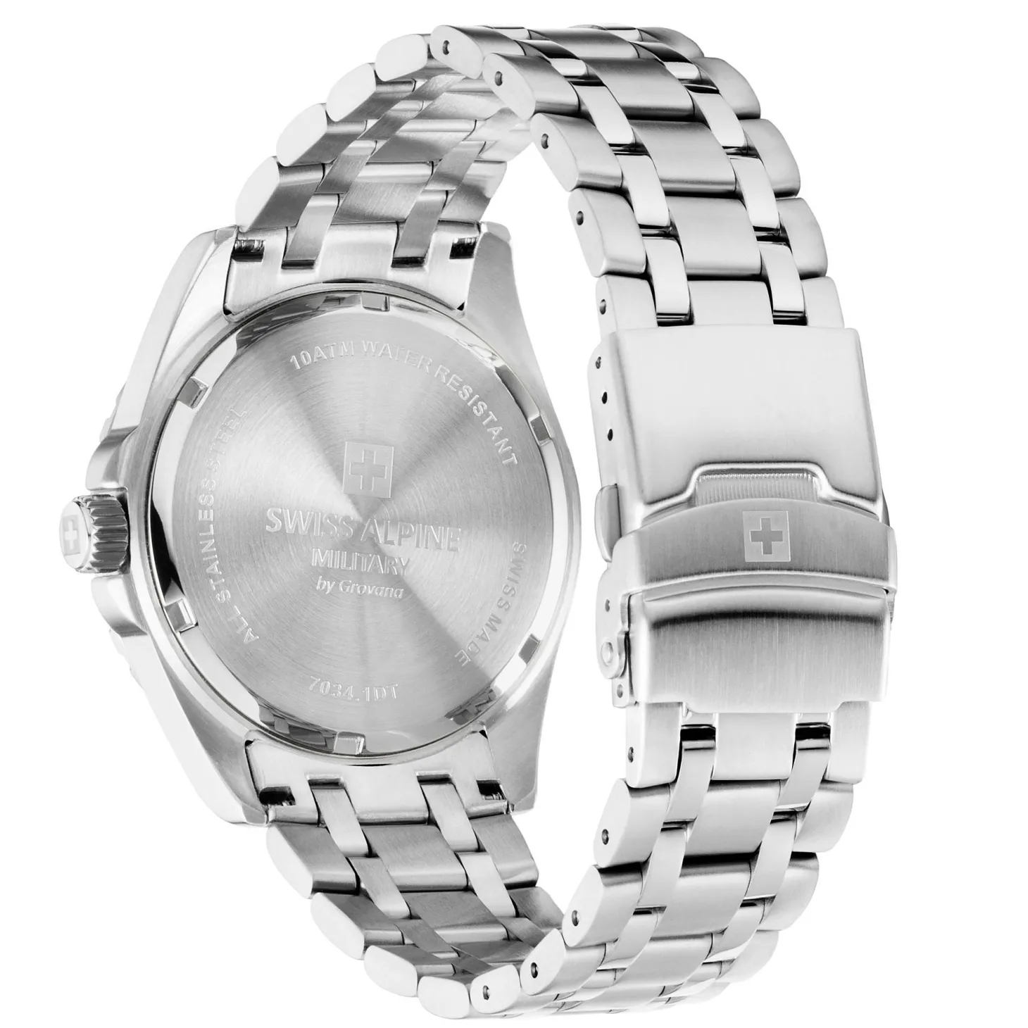 Swiss Alpine Military Herrenuhr für Herren in Silber und Schwarz Sierra 7034.1137