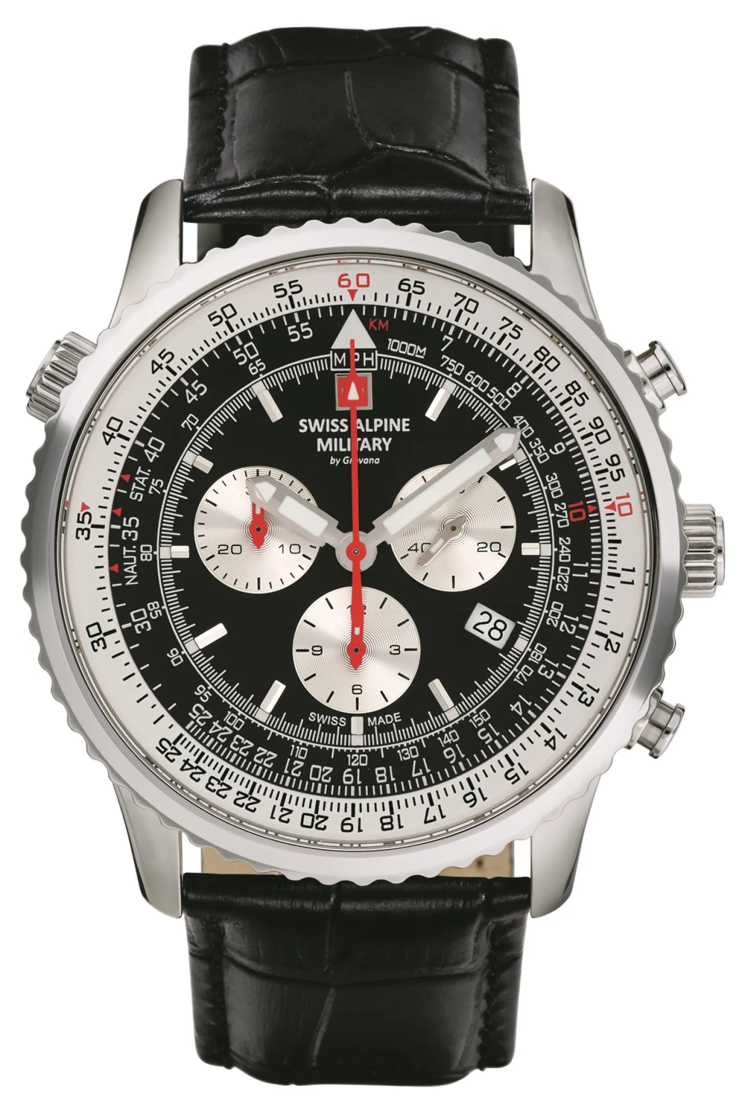 Swiss Alpine Military Herren Armbanduhr 45 mm Armband Leder 7078.9537