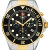 Swiss Alpine Military Herren Armbanduhr Master Diver Chrono 7053.9147 44 mm Chronograph & Datumsanzeige Armband Stainless Steel