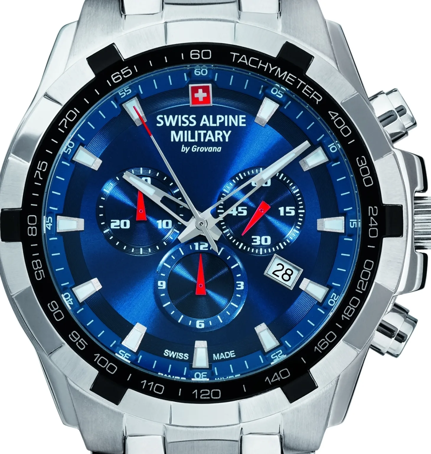 Swiss Alpine Military Herren Armbanduhr Chronograph 10 Atm 46 mm 7043.9235