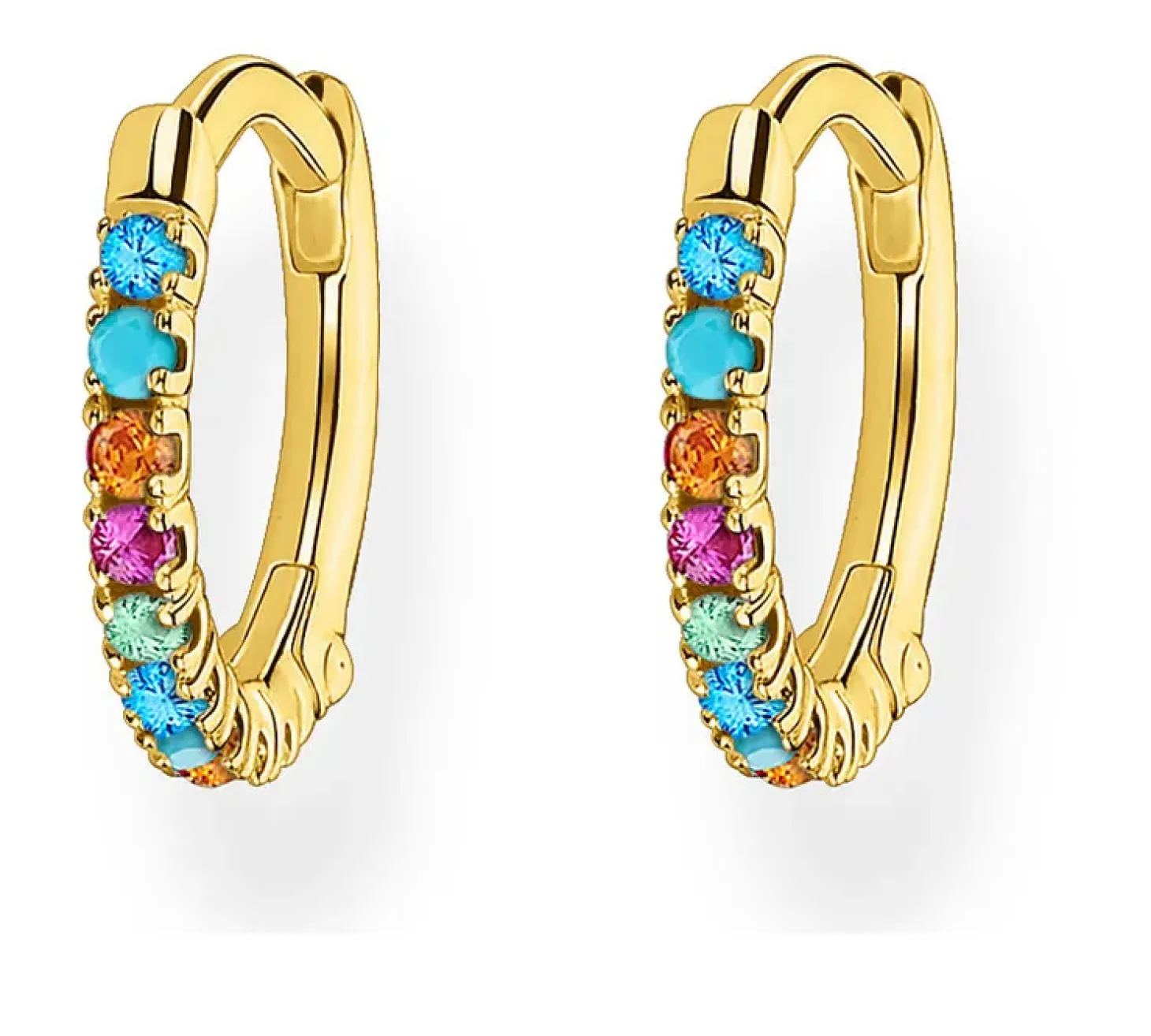 Thomas Sabo Damen bunte Zirkonia Creolen Gelbgold SCH150309