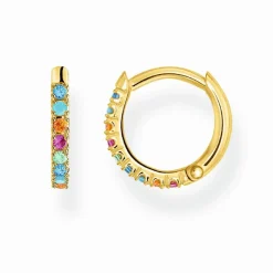 Thomas Sabo Damen Creolen mit bunten Farbsteinen Gold SCH150309