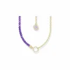 Thomas Sabo Damen Halskette Carrier mit Amethyst Perlen 45cm Gelbgold KE2190-427-13-L45V