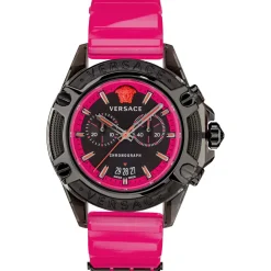 Versace Damen Armbanduhr Icon Active Chronograph schwarz pink VEZ7002 21