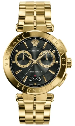 Versace Aion Chronograph Herrenuhr Gold Armband Edelstahl 45mm VE1D017 21
