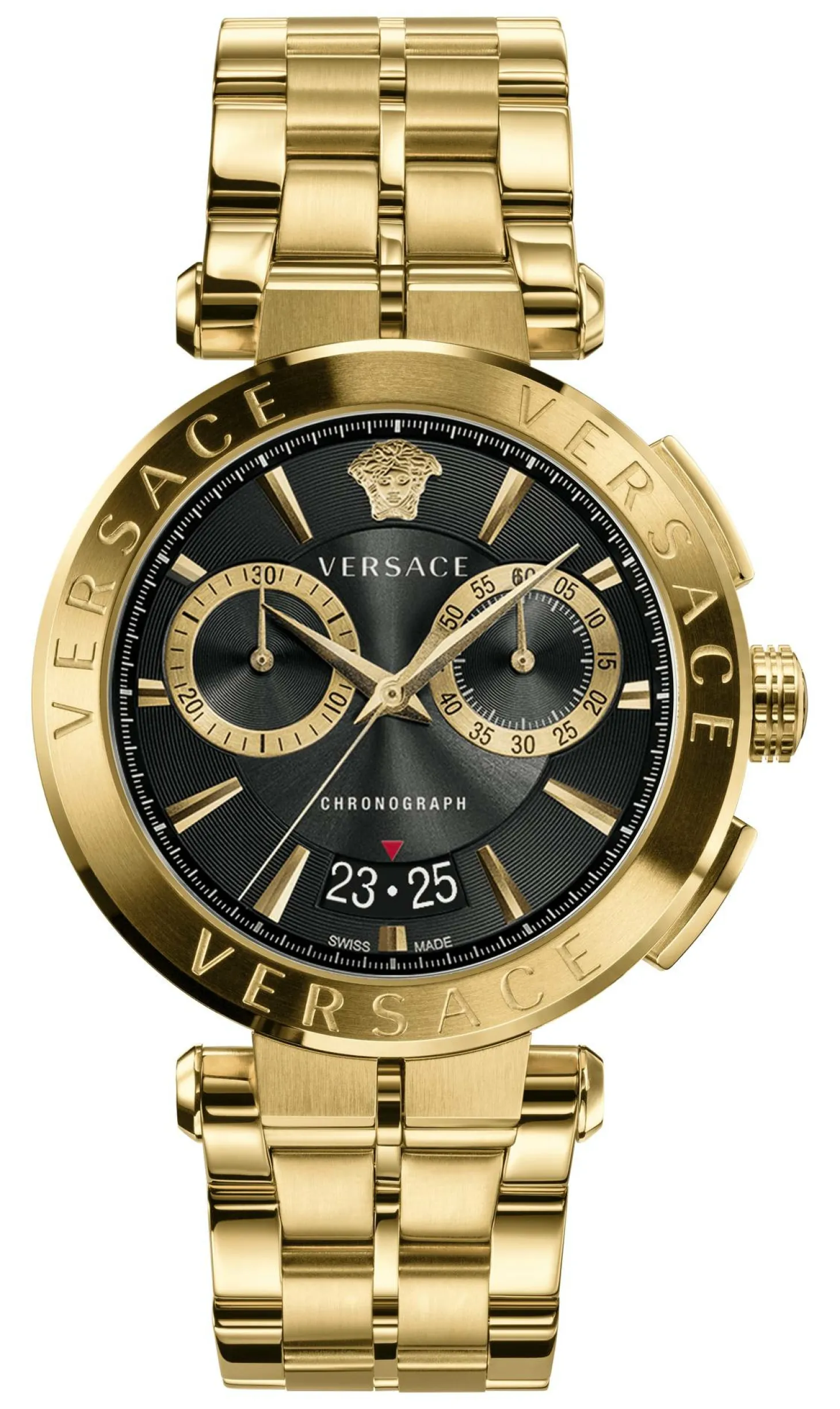 Versace Aion Chronograph Herrenuhr Gold Armband Edelstahl 45mm VE1D017 21