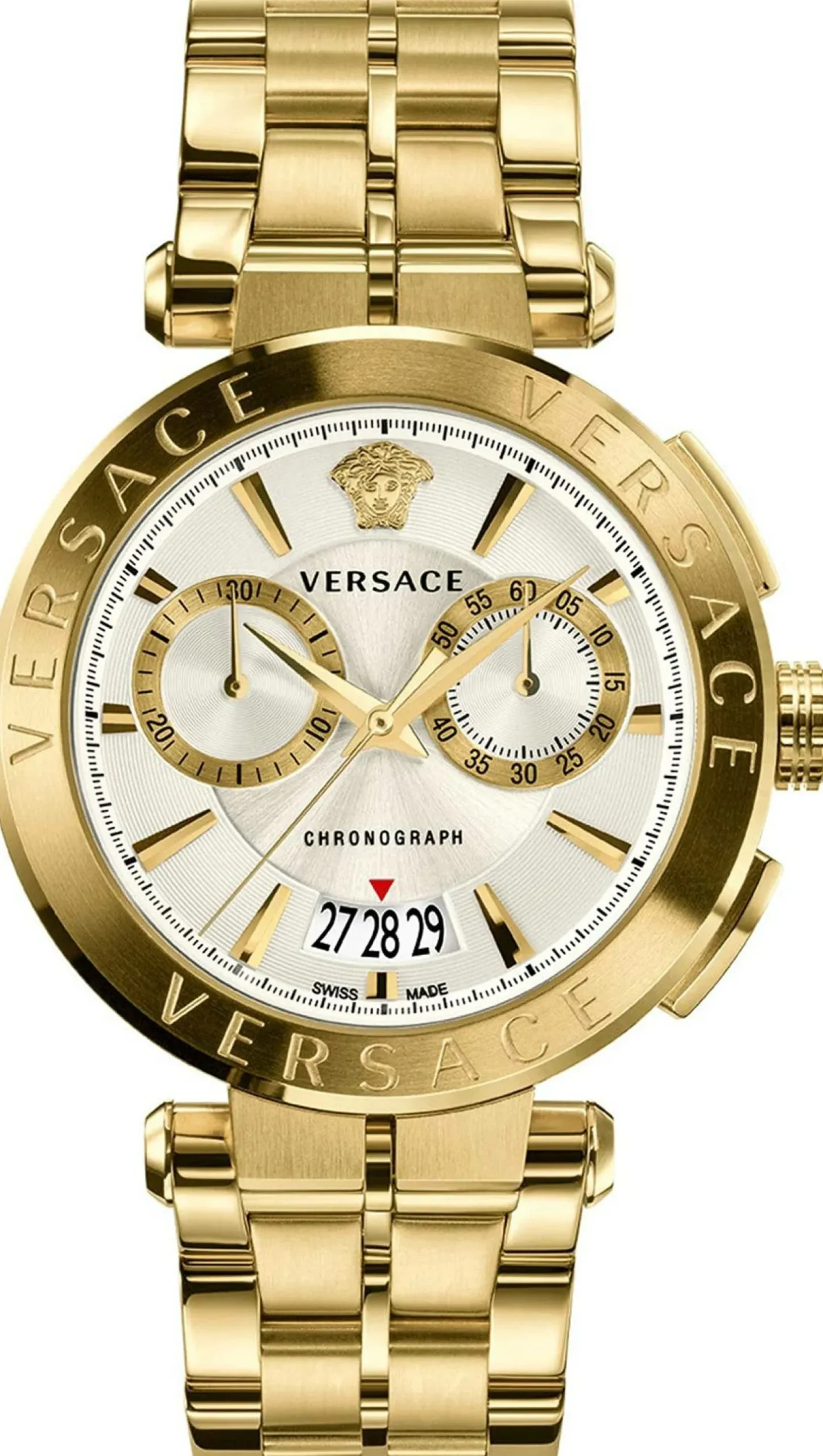 Versace Aion Chronograph Herrenuhr Gold Armband Edelstahl 45mm VE1D004 19