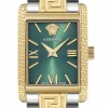 Versace Armbanduhr Damen Tonneau Bicolor Grün VE1C01525