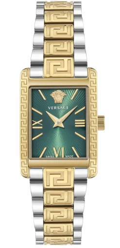 Versace Armbanduhr Damen Tonneau Bicolor Grün VE1C01525