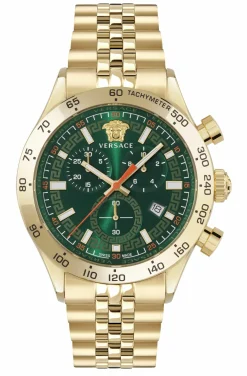 Versace Armbanduhr Unisex Hellenyium Chrono Gold Grün VE2U01225