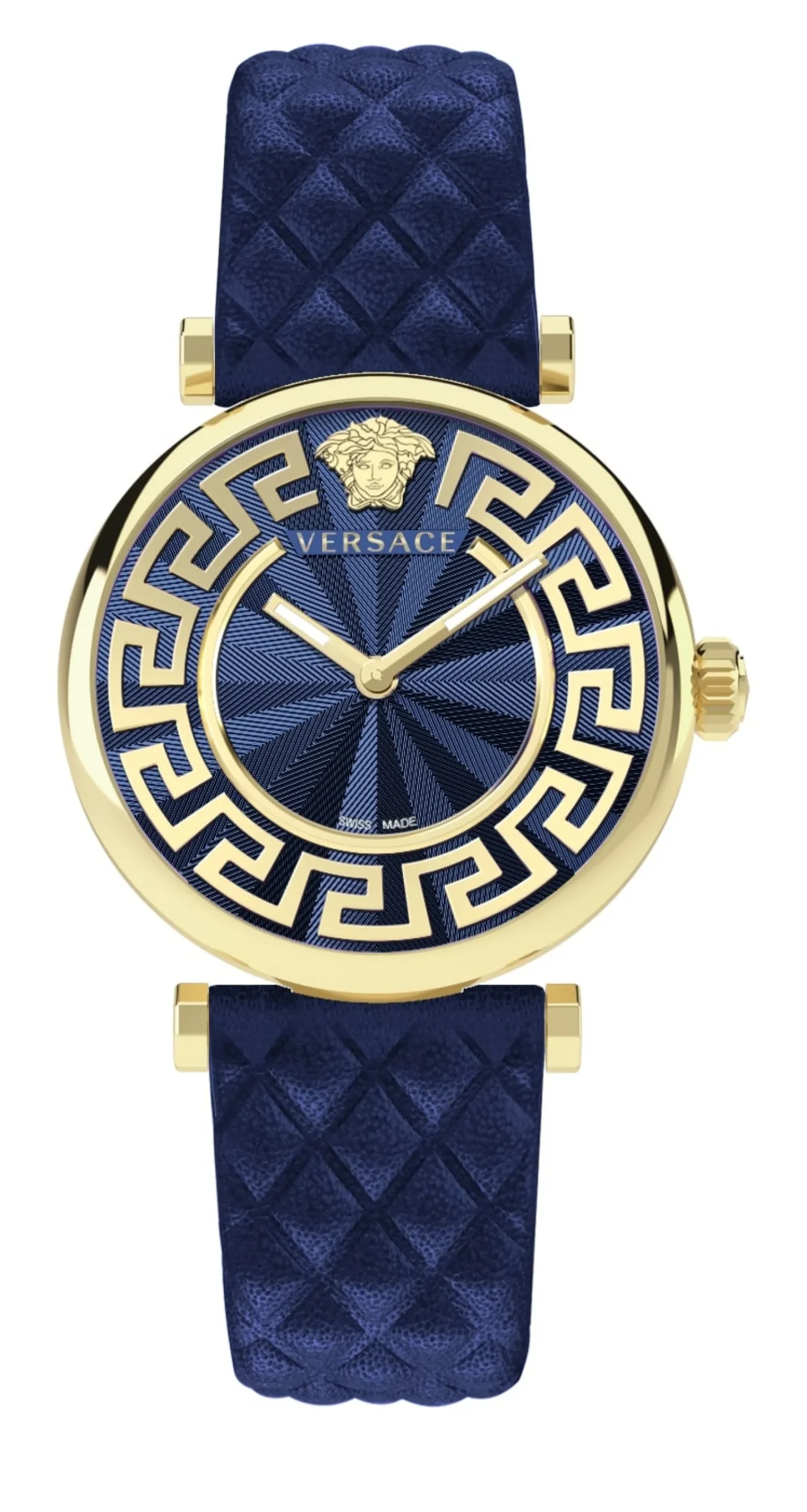 Versace Damen Armbanduhr LADY Lederarmband blau 35mm VE1CA0223